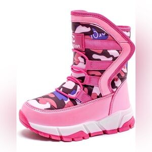 GUBARUN Pink Snow Boots Winter Waterproof Slip Resistant Cold Weather Shoes